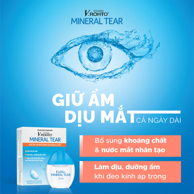 Nước nhỏ mắt giữ ẩm & bổ sung khoáng chất V.Rohto Mineral Tear 13ml