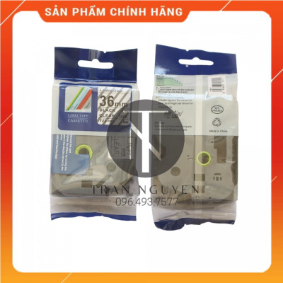 [Combo 5 hộp] Nhãn In Brother Tz2-161 - Đen nền trong 36mm x 8m - Hàng nhập khẩu