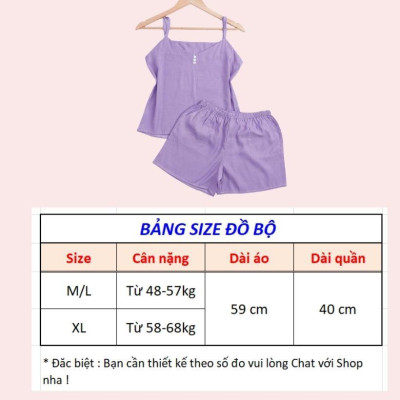 Đồ bộ nữ 2 dây mặc nhà VannhShop chất vải đũi xước Hàn Quốc nhẹ nhàng thoải mái có độ co giãn tốt