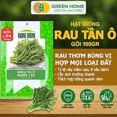 Hạt Giống Rau Tần Ô GreenHome, GÓI 100GR, Cải Cúc Dễ Trồng, Thu Hoạch Nhanh, Năng Suất Cao R34