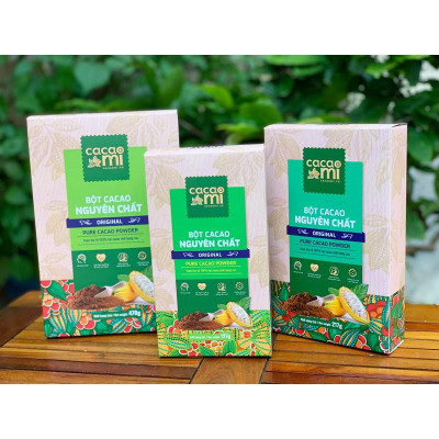Thức uống sô cô la - Bột cacao nguyên chất vị truyền thống CacaoMi loại Original đặc sản Việt Nam hộp 470g