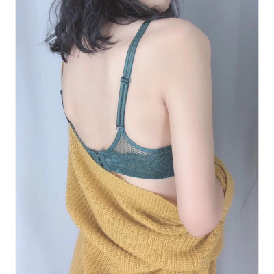 Bộ Lót Nữ Trơn Mút Vừa Không Gọng Phối Ren Lưng B04 – Set 3 Áo Màu Đen, Trắng, Xanh Rêu