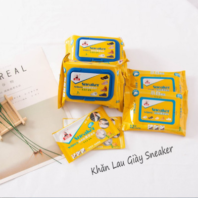 Gói 30 Tờ Giấy Ướt Lau Giày Chuyên Dụng Khăn Lau Giày Sneaker Siêu Sạch, Tiện Lợi Loại 30 Tờ Lau Giày Trắng Như Mới