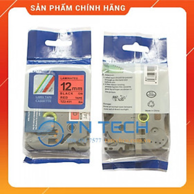 Nhãn In Tz2-431 - Đen nền đỏ 12mm x 8m - Dùng cho máy in BROTHER - AIMO - PUTY [Hàng Nhập Khẩu]