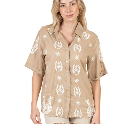 Áo Sơ Mi Thêu Cotton Isla Bonita