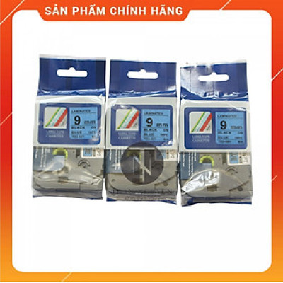 [Combo 3 hộp] Nhãn In đa lớp Tz2-521 - Đen nền Dương 9mm x 8m - Hàng nhập khẩu