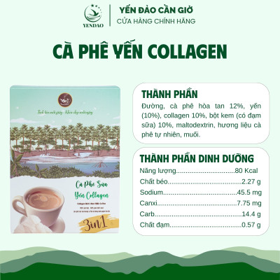 Yến Đảo - Cà Phê Yến Collagen Hương Vị Thơm Ngon, Cung Cấp Dưỡng Chất Cho Cơ Thể