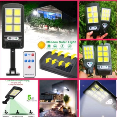 1 ĐÈN LED CHIẾU SÁNG NĂNG LƯỢNG MẶT TRỜI CẢM BIẾN HỒNG NGOẠI CÔNG XUẤT 150W 6 TIM LED 