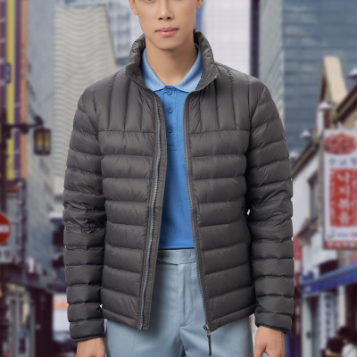 Áo khoác lông vũ màu xám chất liệu cao cấp mềm mịn chống thấm nước chống bám bẩn siêu nhẹ giữ nhiệt  ALIGRO ALGALV.22