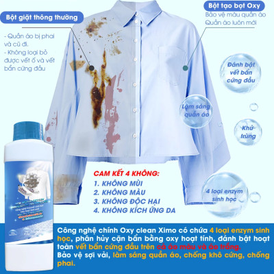 Bột tẩy trắng quần áo, đồ gia dụng đa năng Ximo Home- 350g