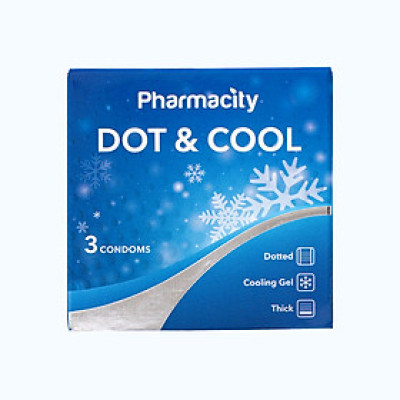 Pharmacity Bao cao su Dot & Cool có gai mát lạnh (3 cái/hộp)