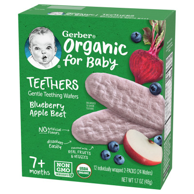 Bánh Gạo Hữu Cơ Gerber Organic vị Việt Quất Táo Củ Cải Đỏ 48g cho trẻ trên 7 tháng tuổi