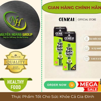 Hộp 6 Cuộn - Rong Biển Nướng Cuộn Vị Tự Nhiên GENKAI 21.6g( 3.6g × 6 Cuộn)