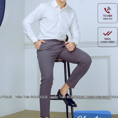 Quần âu nam công sở Hiền Trần BOUTIQUE, quần tây nam kiểu dáng Hàn Quốc, vải mềm chống nhăn phong cách lịch lãm