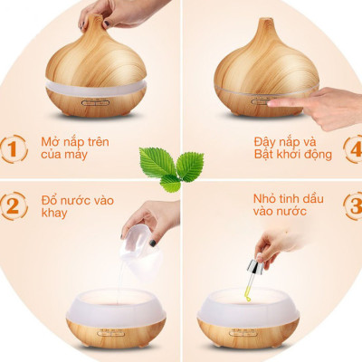 Máy Xông Tinh Dầu Cao Cấp Bầu Tiên Sang Trọng Siêu Âm 550ml - Giúp Khuếch Tán Tỏa Hương Thơm Phòng Ngủ- Nhà Hàng-Khách Sạn- Spa- Tặng Kèm Điều Khiển - Hàng Chính Hãng MINIIN