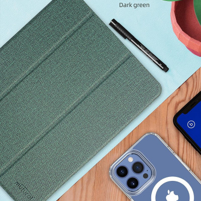 Bao da chống sốc canvas cho iPad Air 13inch M2 . M3 hiệu Mutural Yashi Series trang bị ngăn đựng bút, thiết kế tản nhiệt - Hàng chính hãng