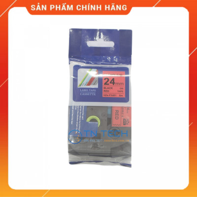 Nhãn In HZE-FX451 - Đen nền đỏ 24mm x 8m - cho máy in Brother - Dùng cho máy in BROTHER - AIMO - PUTY [Hàng nhập khẩu]