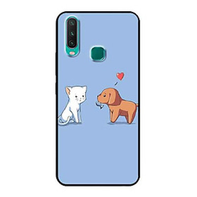 Ốp Lưng in cho Vivo Y12 Mẫu Tình Yêu Mèo Cún - Hàng Chính Hãng
