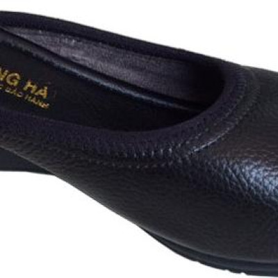 Dép bít mũi nữ Trường Hải đế xuồng cao 4cm da bò thật mềm mại BM177