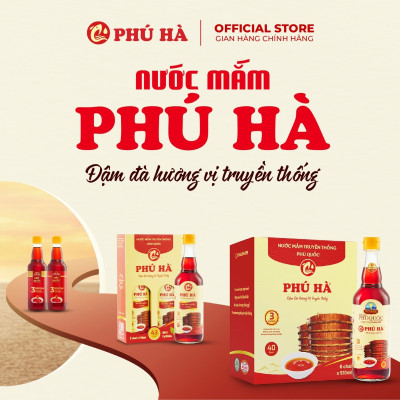 Nước mắm Phú Quốc Chỉ Dẫn Địa Lý Phú Hà 43 độ đạm - Hộp 2 chai 510ml