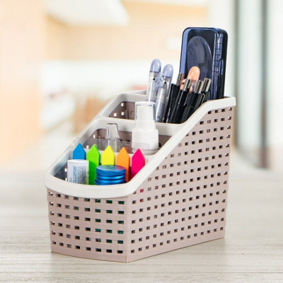 Khay nhựa tiện ích 4 ngăn, để bàn, đựng đồ, khay nhựa 4 ngăn, đựng bút, đồ dùng đa năng