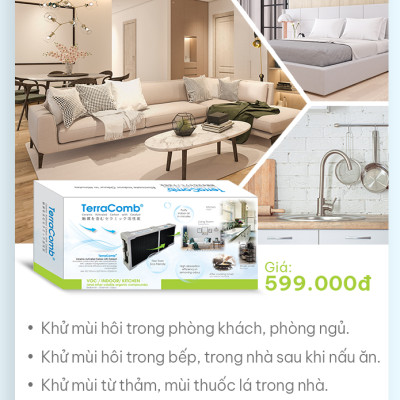 Lọc Khử mùi phòng khách/Nhà Bếp/Phòng Em Bé - Terracomb Nhật Bản - Japan Air Filter