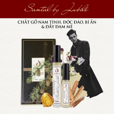 Santal by Jubilé - Tinh dầu nước hoa Pháp nữ Dạng lăn 12ml Thơm Lâu, Sang Trọng, Quyến Rũ