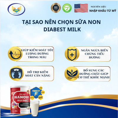 COMBO TIẾT KIỆM 1 hộp sữa non Nanovi Diabest Milk tặng 1 hộp Thực Dưỡng 900g