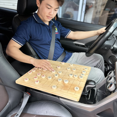 Bàn Cờ Tướng Gỗ Nguyên Khối Loại Lớn 42x38Cm Cắt CNC Tinh Xảo Dày Dặn Không Quân Cờ