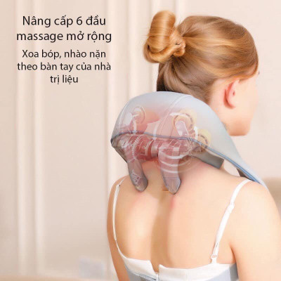 Máy Massage Cổ Vai Gáy, Máy Massage Thế Hệ Mới 6D Bản Pro, Mô Phỏng Kỹ Thuật Massage Như Thật - Hàng Nhập Khẩu