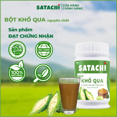Bột Khổ Qua nguyên chất SATACHI. Tăng cường thị lực, thanh lọc cơ thể, tốt cho người tiểu đường. Hộp 258g