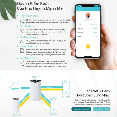 Bộ Phát WiFi Mesh TP-Link Deco S7 Chuẩn AC1900 - HÀNG CHÍNH HÃNG