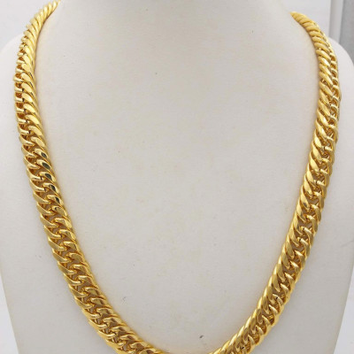 Dây Chuyền Xích Nam Tính Titan To Bản Mạ Vàng 18K + TẶNG LÁ BỒ ĐỀ MAY MẮN TÀI LỘC ĐỂ VÍ ĐIỆN THOẠI