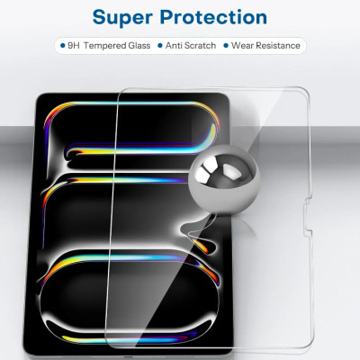 Miếng dán màn hình kính cường lực cho iPad Pro 13 inch M4 2024/ iPad Pro 11 inch M4 2024 hiệu Pro Glass (mỏng 0.2 mm, vát cạnh 2.5D, chống trầy, chống va đập - hàng nhập khẩu
