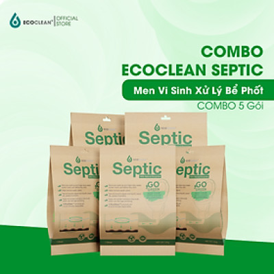 [Combo Tiện Lợi] Gói Men Bể Phốt EcoClean Septic - Men Vi Sinh Xử Lý Hầm Cầu, Bể Phốt Đầy, Tràn - Túi Gói 100gram