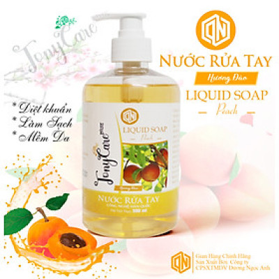 Nước rửa tay Tonycare 500ml Hương Đào – Diệt khuẩn, hương tươi mát, dưỡng ẩm da tay – Chính hãng Tonycare