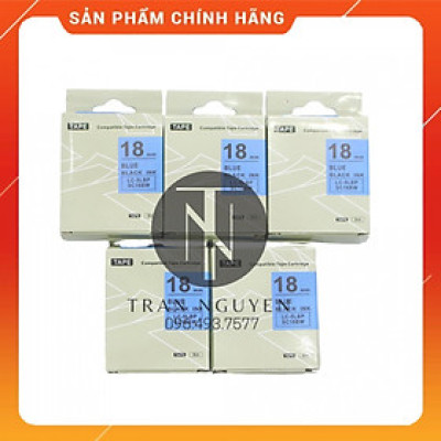 [Combo 5 cuộn] Nhãn in Tepra SC18BW (LC-5LBP) - Chữ đen nền dương 18mm x 8m - Hàng nhập khẩu