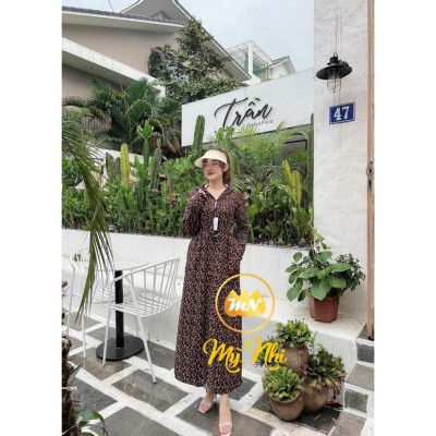 Áo chống nắng nữ toàn thân lanh nhung Nhật 3 lớp họa tiết hình dài kín chân - ao chong nang nu 3 lop