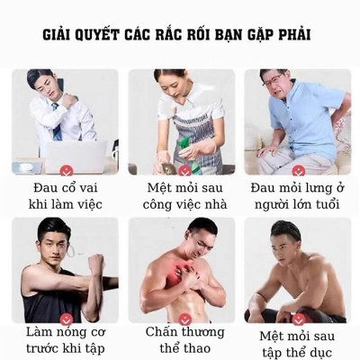 Máy Mát Xa Massage Mini Đa Năng Cầm Tay 6 Chế Độ Tặng Kèm 4 Đầu Massage Toàn Thân  - Giao Màu Ngẫu Nhiên