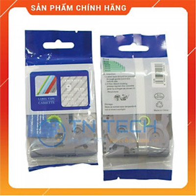 Nhãn In Tz2-125 - Trắng nền trong 9mm x 8m - Dùng cho máy in BROTHER - AIMO - PUTY [Hàng nhập khẩu]