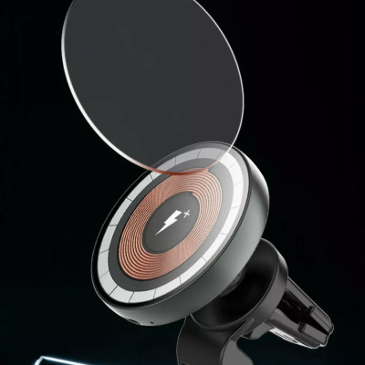 Bộ sạc Oto Wiwu Magentic Wireless Car Charger CH-309 Xoay 360 Độ, Hấp Phụ Từ Tính Mạnh, Sạc Nhanh - Hàng Chính Hãng