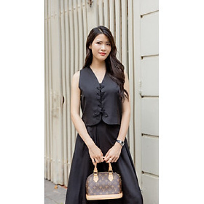  áo gile đan dây  Madge thiết kế cao cấp WHITE CHIC