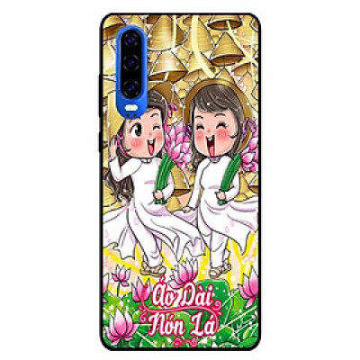 Ốp lưng in cho Huawei P30 Mẫu Đôi Bạn Áo Dài