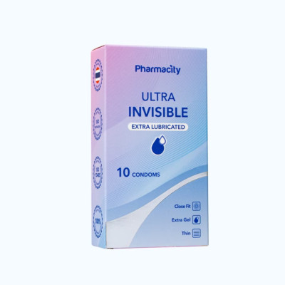 Bao cao su Pharmacity Ultra Invisible - Extra Lubricated (Hộp 10 cái)
