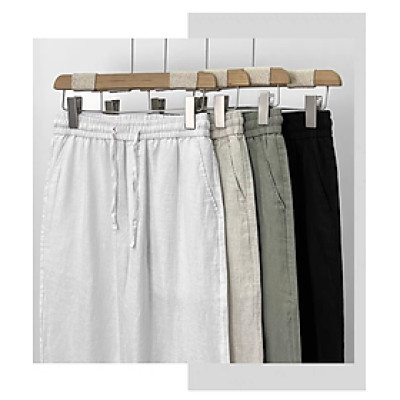 Quần suông bo chun kèm dây rút dành cho nữ, thời trang trẻ 2025 qd09