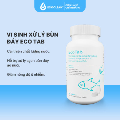 Viên Nén Vi Sinh Xử Lý Bùn Đáy Ao - EcoTab Hộp 20 Viên