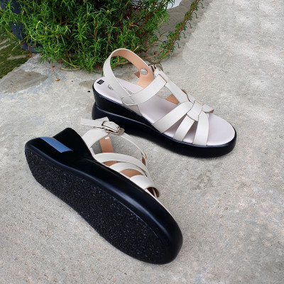 Giày sandal nữ đế xuồng 7cm Trường Hải 2 màu đen, xám thời trang nữ X160