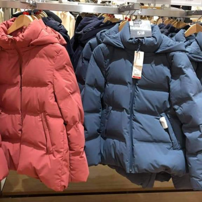 Aó lông vũ Nữ đại hàn siêu nhẹ siêu ấm có mũ Nhật bản màu hồng size L