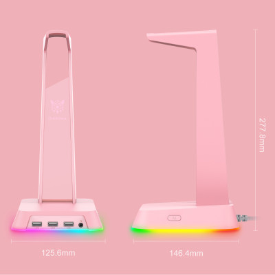 Onikuma St2 - Giá Đỡ Tai Nghe / Chân Đế - Đèn Rgb Tích Hợp 3 Cổng Usb + Jack 3.5mm - Hỗ Trợ Sạc Pin - Hàng Chính Hãng