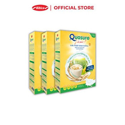 BAO BÌ MỚI- Combo 3 Hộp Ngũ Cốc Quasure Light Sữa Bibica - Giải pháp cho người ăn kiêng, tiểu đường